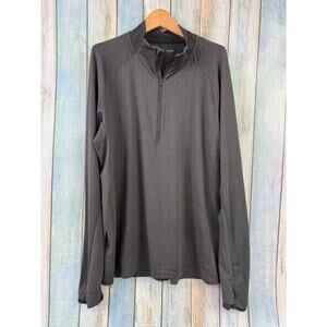 REI Co-op Long Sleeve Pullover Shirt Half Zip Base Layer Large Grey Thumb Holes